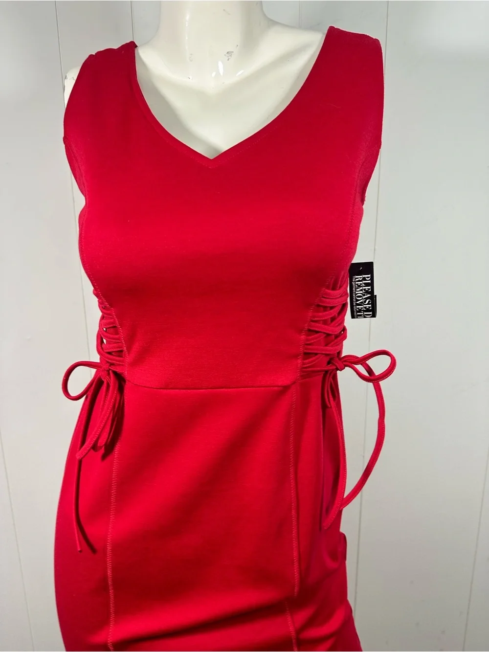 NWT New York and Company Size Small S Red Sheath Sleeveless Dress Knee Length - Picture 2 of 11